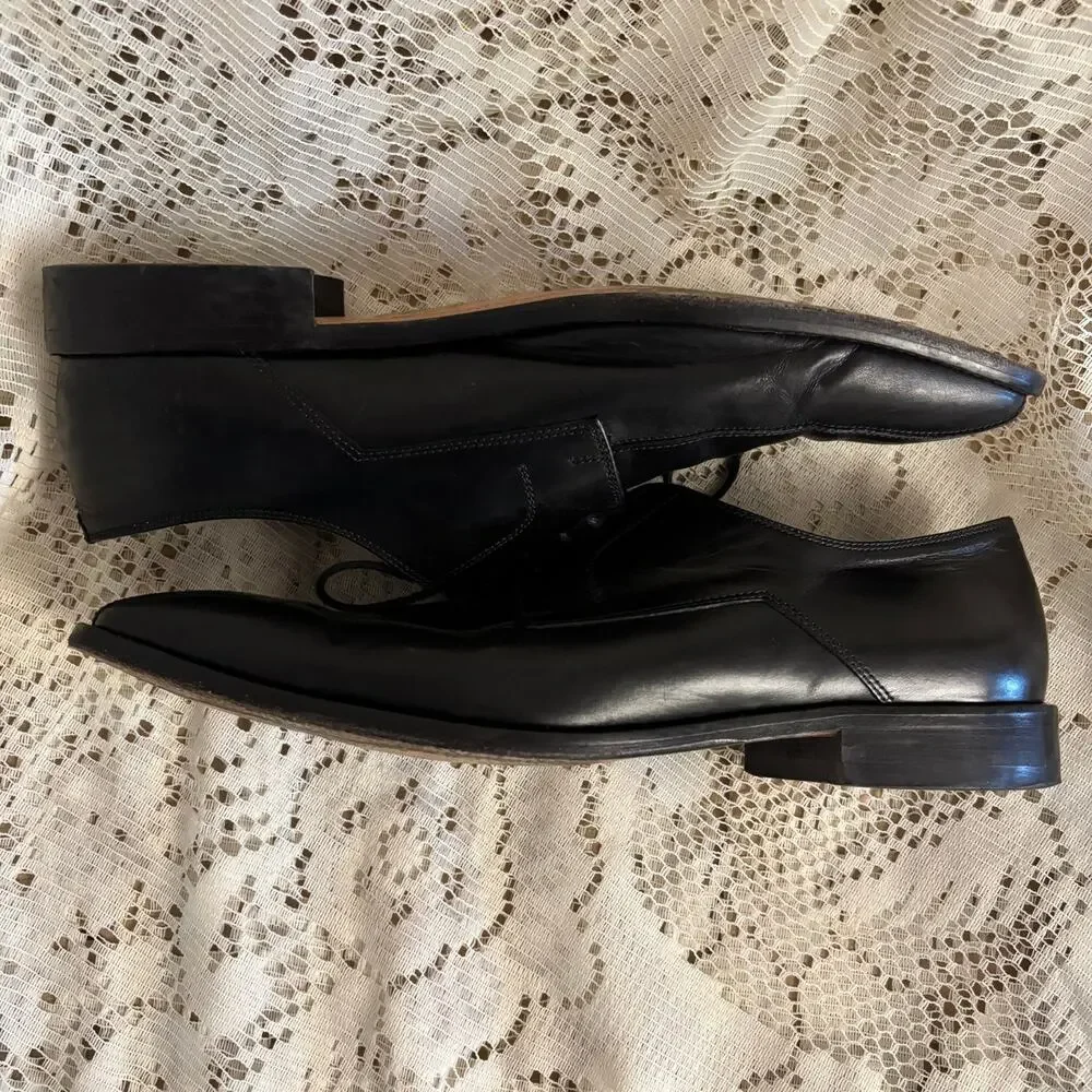Windport Men's Size 45 (12) Black Apron Toe Derby Shoes